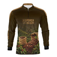 Carregar imagem no visualizador da galeria, Camisa Agro Brk Força do Agro Café com Proteção UV50+ Marrom
