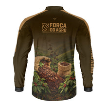 Carregar imagem no visualizador da galeria, Camisa Agro Brk Força do Agro Café com Proteção UV50+ Marrom

