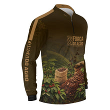 Carregar imagem no visualizador da galeria, Camisa Agro Brk Força do Agro Café com Proteção UV50+ Marrom
