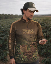 Carregar imagem no visualizador da galeria, Camisa Agro Brk Força do Agro Café com Proteção UV50+ Marrom
